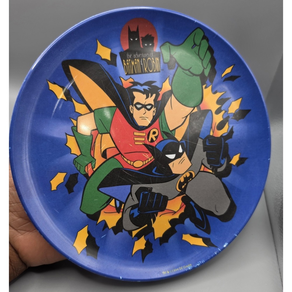 Vintage 1994 The Adventures of Batman & Robin Zak Designs Melamine Plate 8"